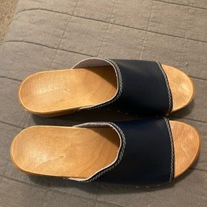 Handmade leather clogs